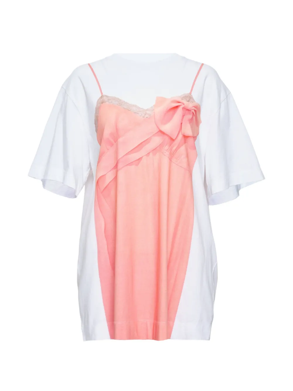 Simone Rocha trompe l'oeil bow-detail T-shirt - Bianco