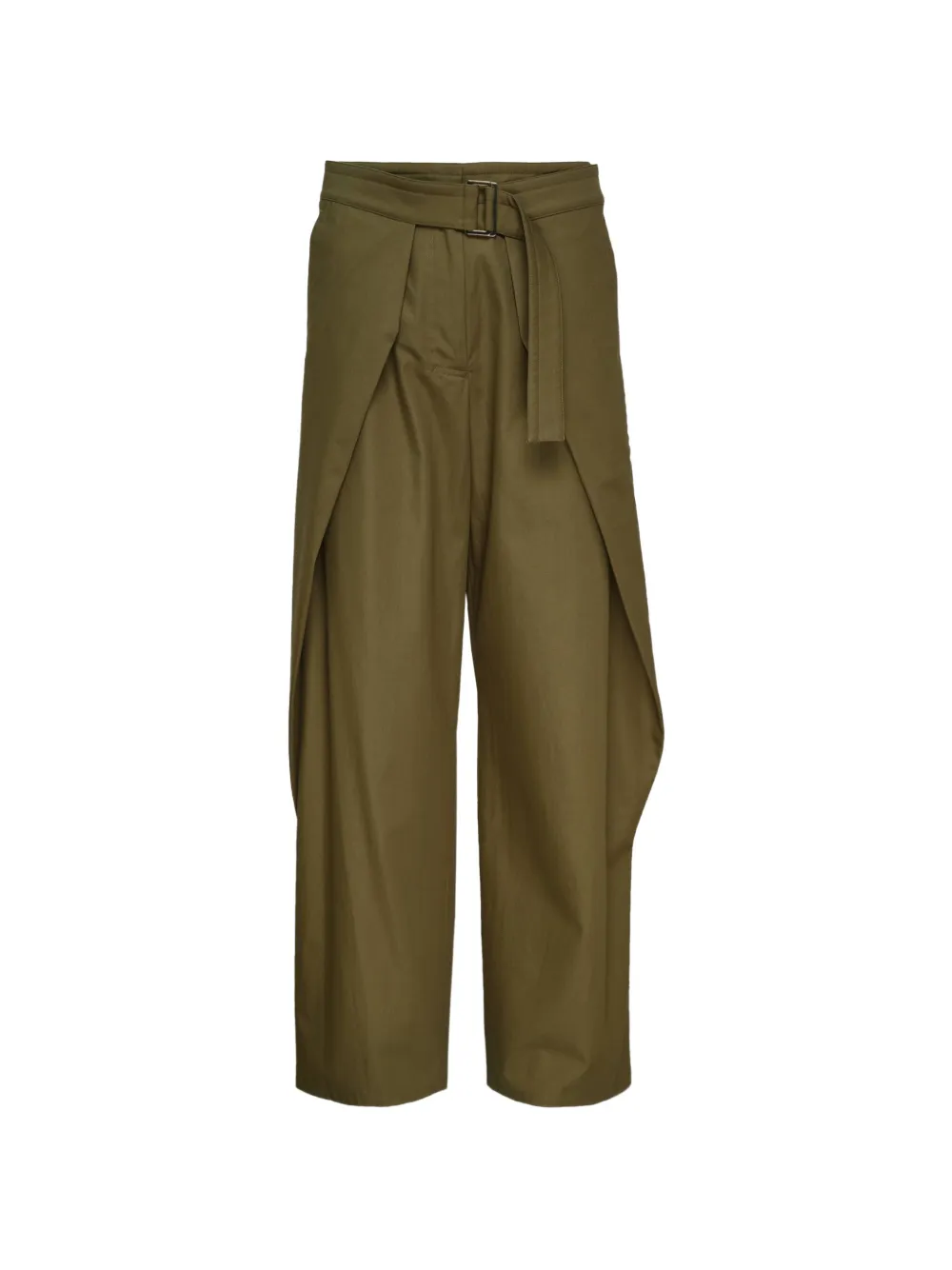 Club21 Collection belted wrap-detail trousers - Verde