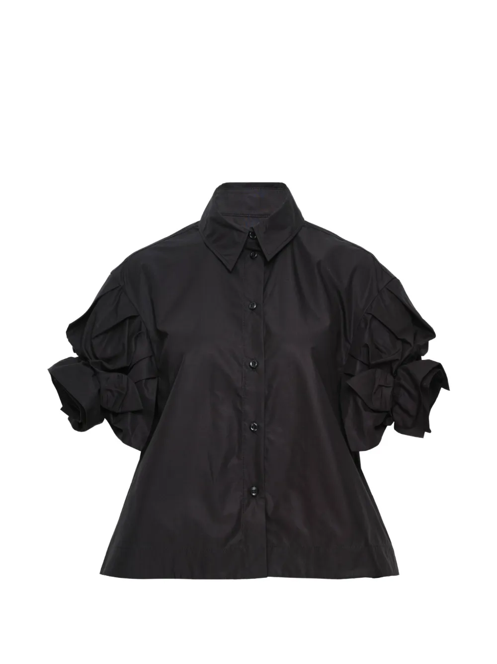 Simone Rocha rose-detail cropped shirt - Black