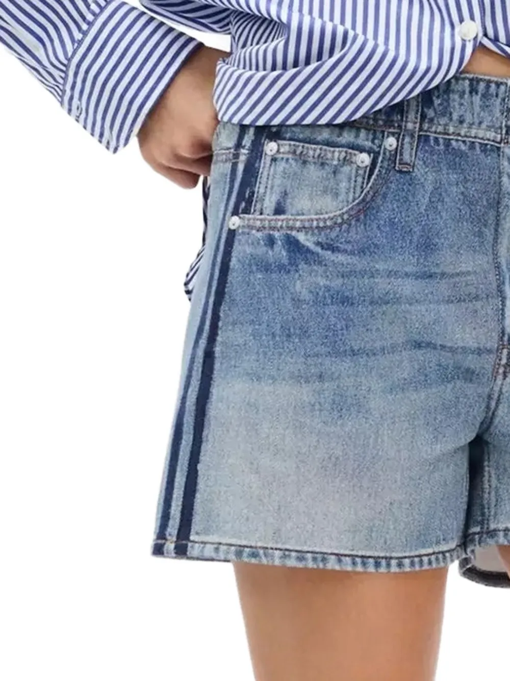 rag & bone Miramar shorts met zijstreep Blauw