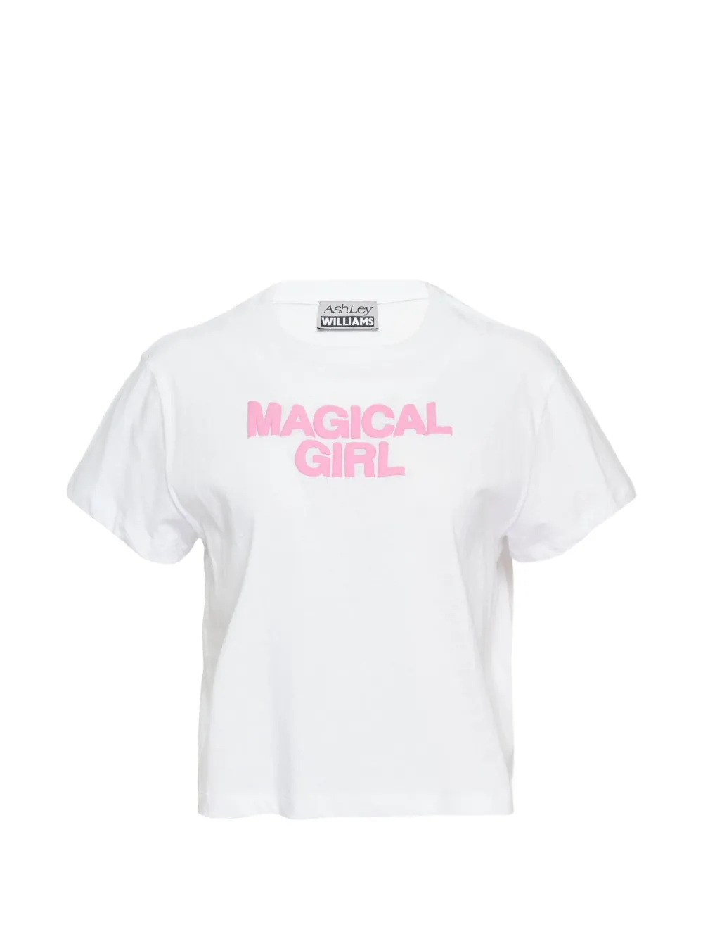 Ashley Williams cropped slogan-print T-shirt - Bianco