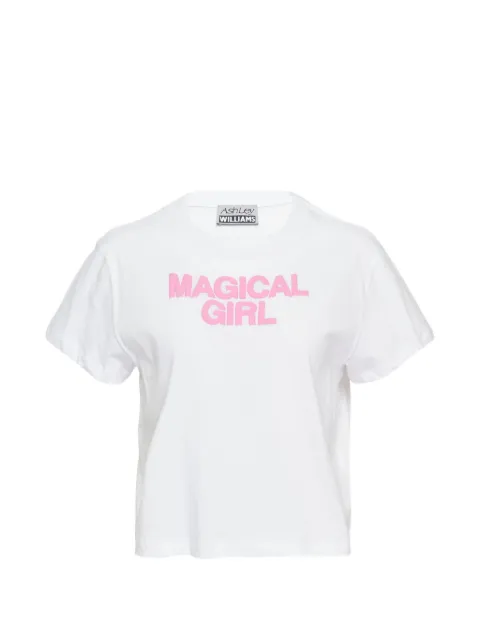 Ashley Williams cropped slogan-print T-shirt