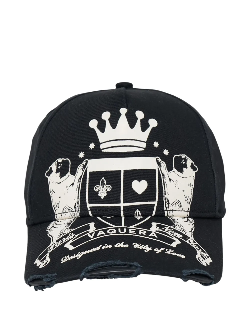 Vaquera graphic-print distressed baseball cap - Nero