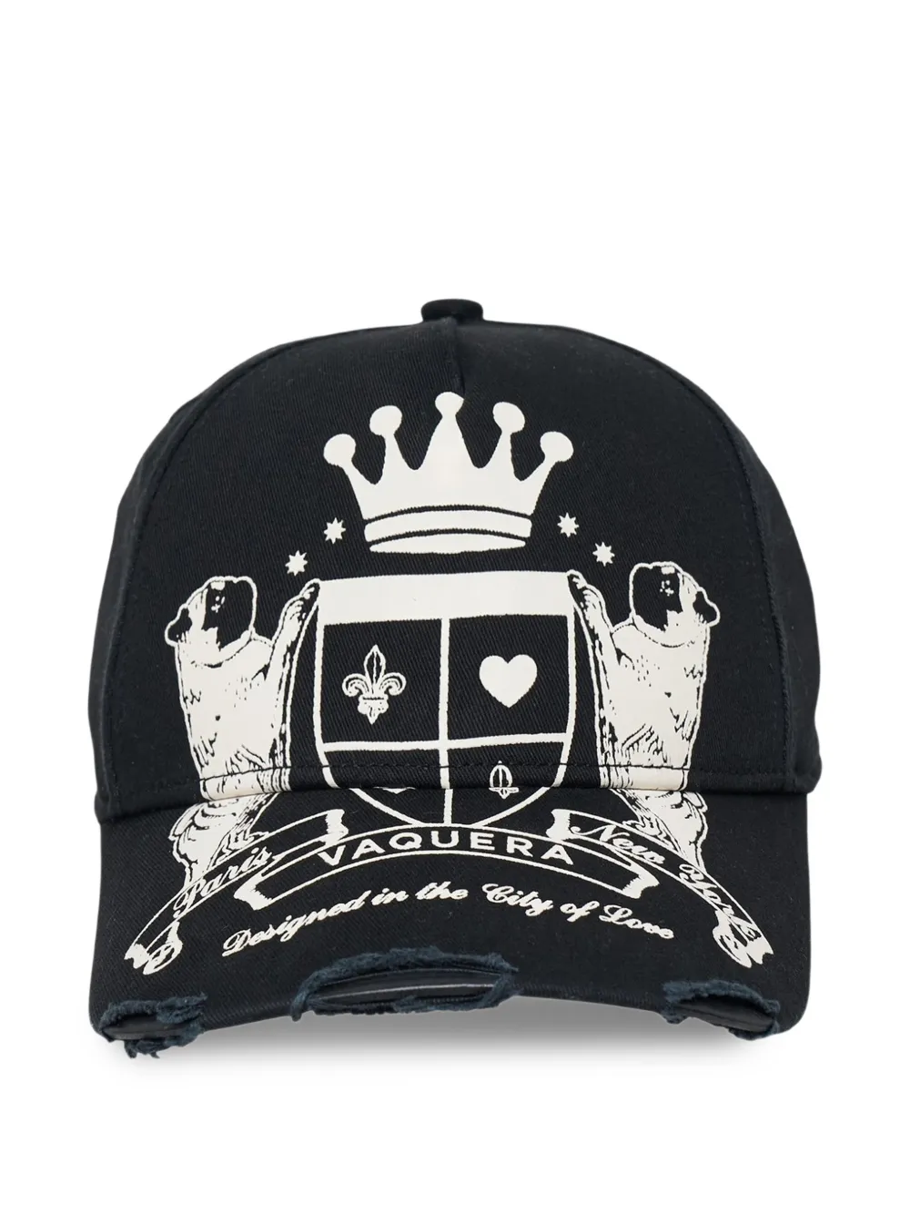 Vaquera graphic-print distressed baseball cap - Nero