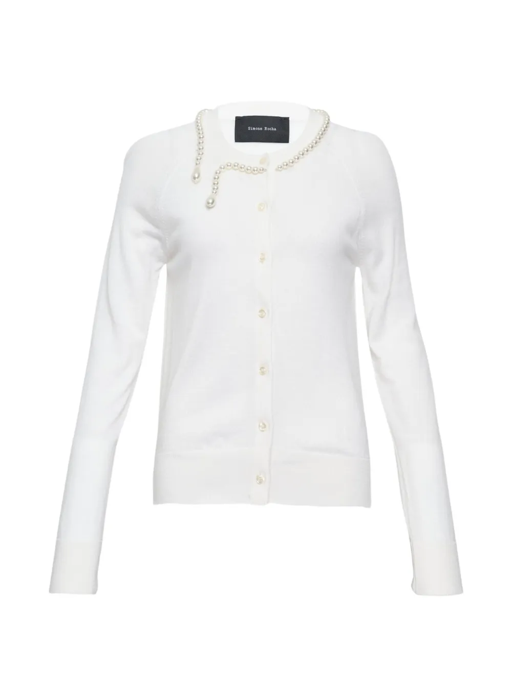 Simone Rocha faux-pearl embellished cardigan - Weiß