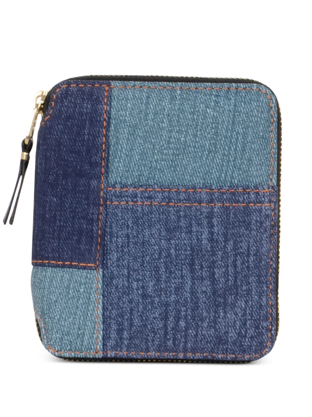 Comme Des Garçons Wallet patchwork-denim zip-around wallet - Blu