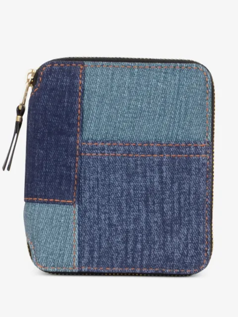 Comme Des Garçons Wallet patchwork-denim zip-around wallet