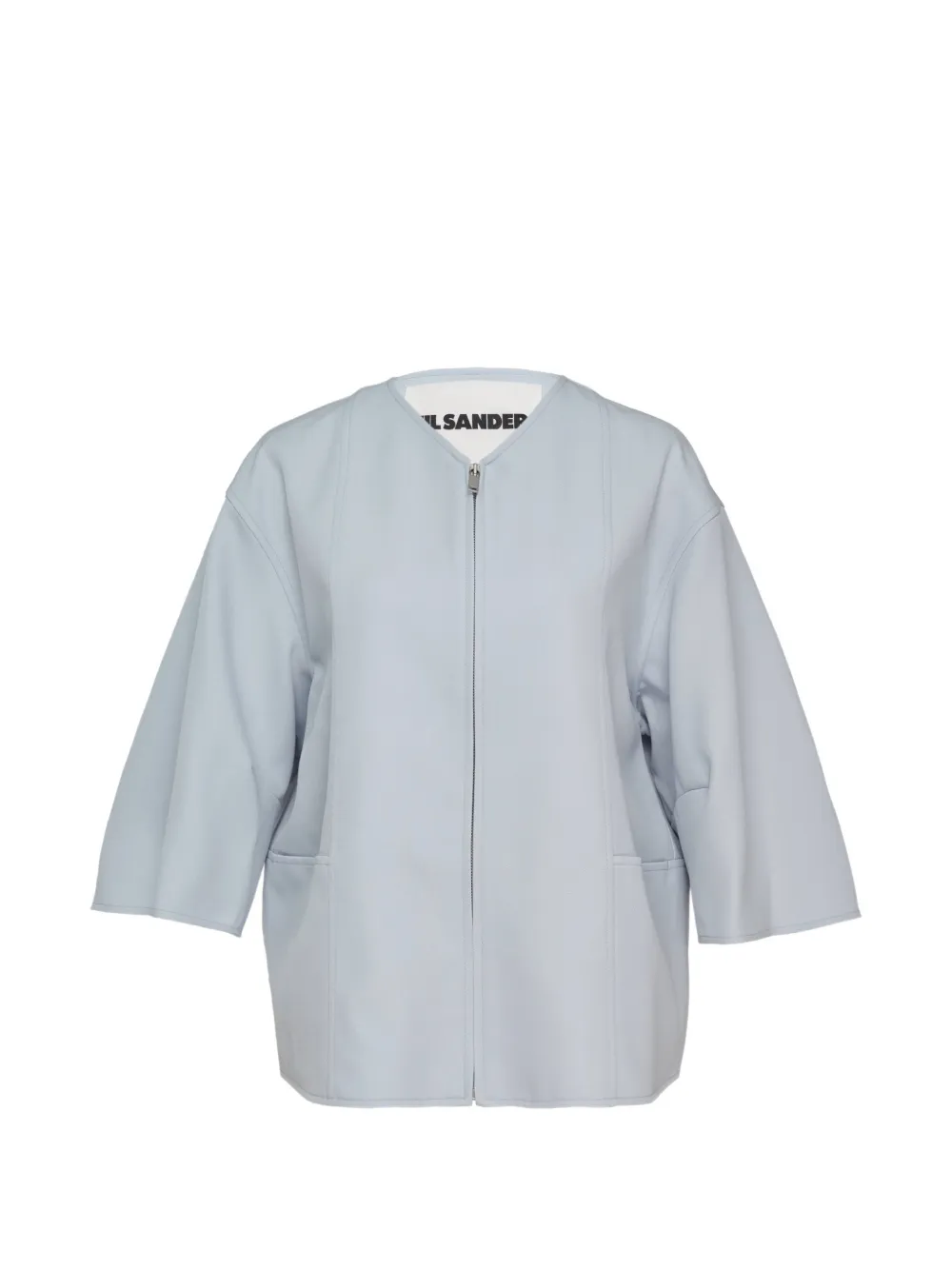 Jil Sander zip-up gabardine jacket - Grey