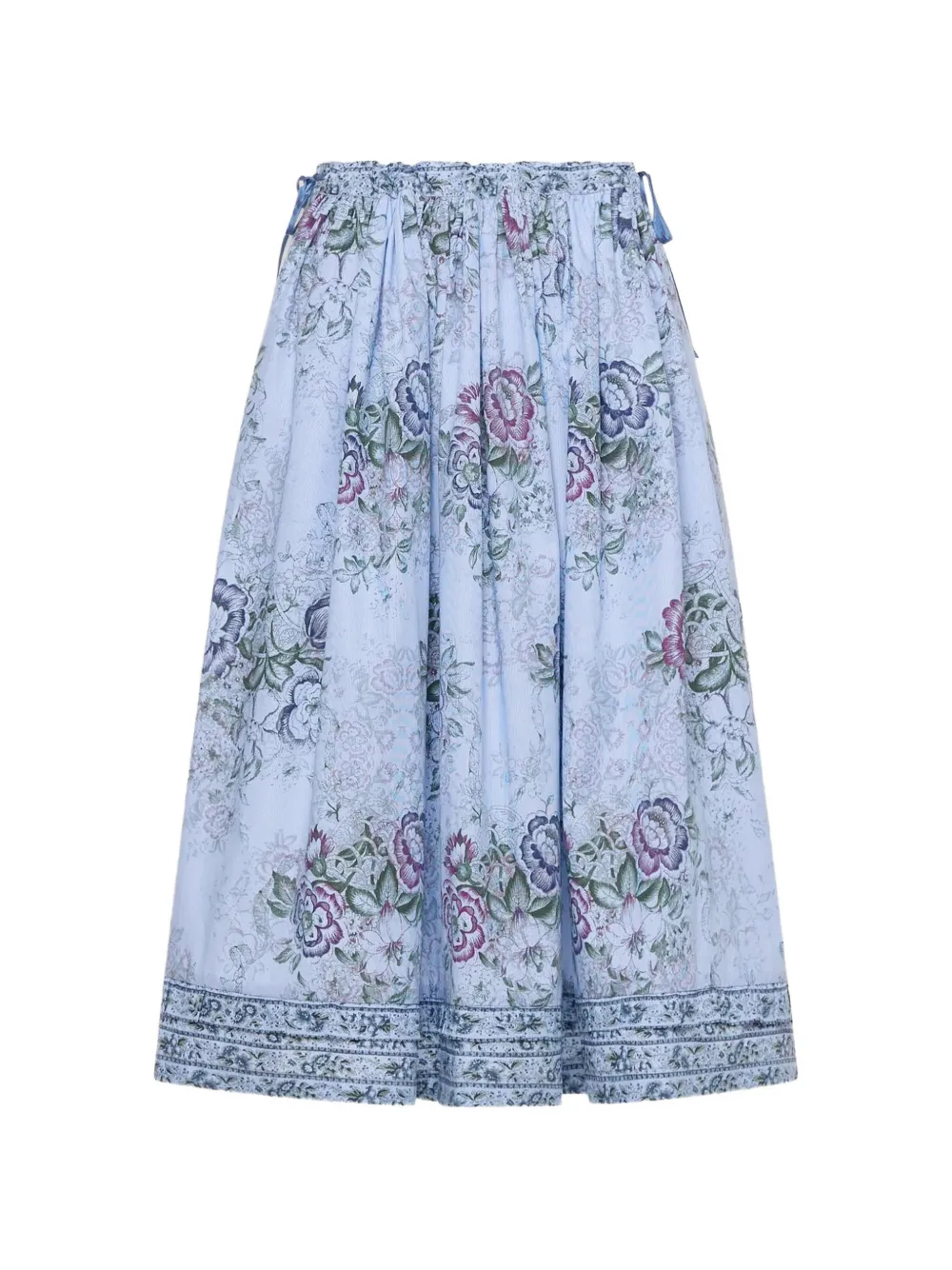 Pierre-Louis Mascia floral-print drawstring midi skirt - Blu