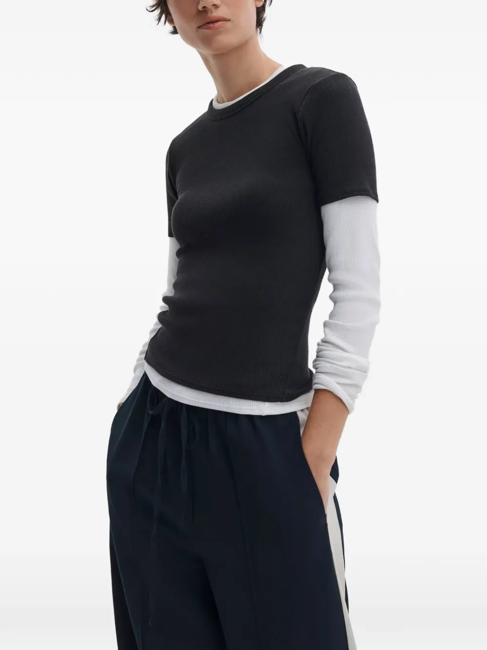 rag & bone Essential geribbeld T-shirt Zwart