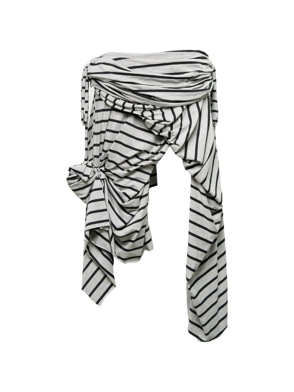 Vaquera striped draped mini skirt - Grigio