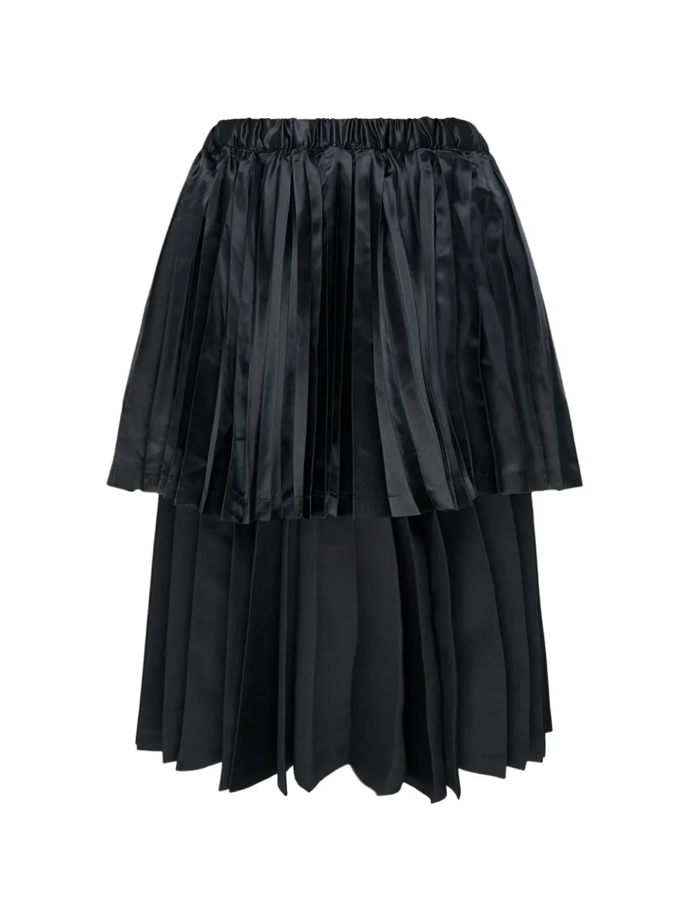 Comme Des Garçons Black midi pleated tiered skirt - Nero
