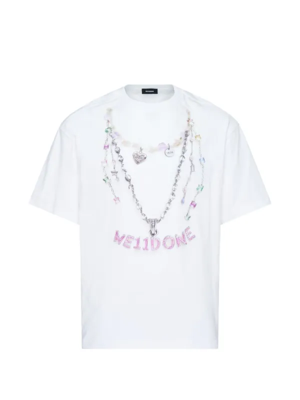 We11done ネックレスプリント Tシャツ | ホワイト | FARFETCH JP