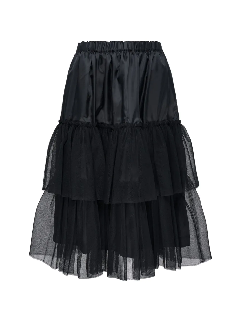 Comme Des Garçons Black midi tulle tiered skirt - Nero