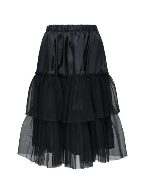 Comme Des Garçons Black midi tulle tiered skirt