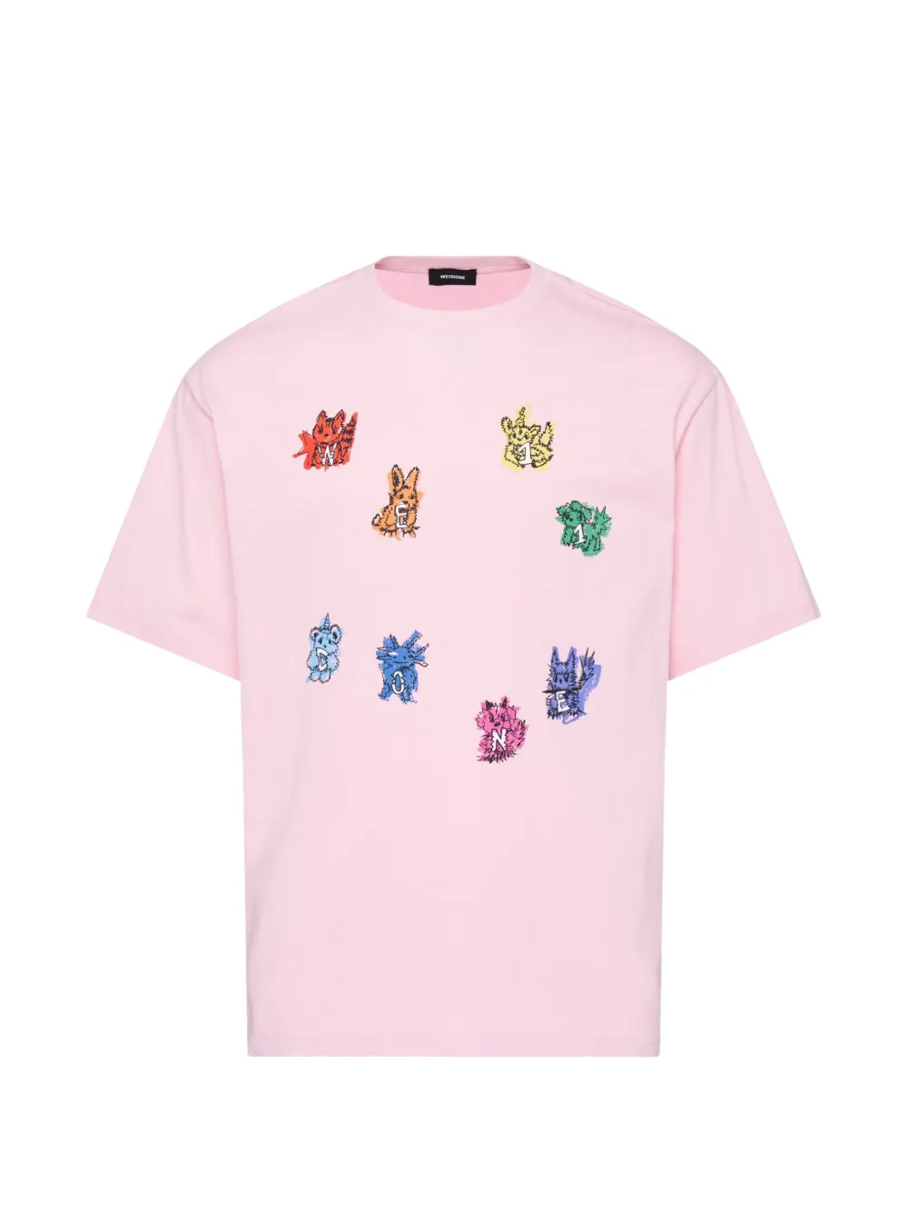 We11done sticker-print T-shirt - Rosa
