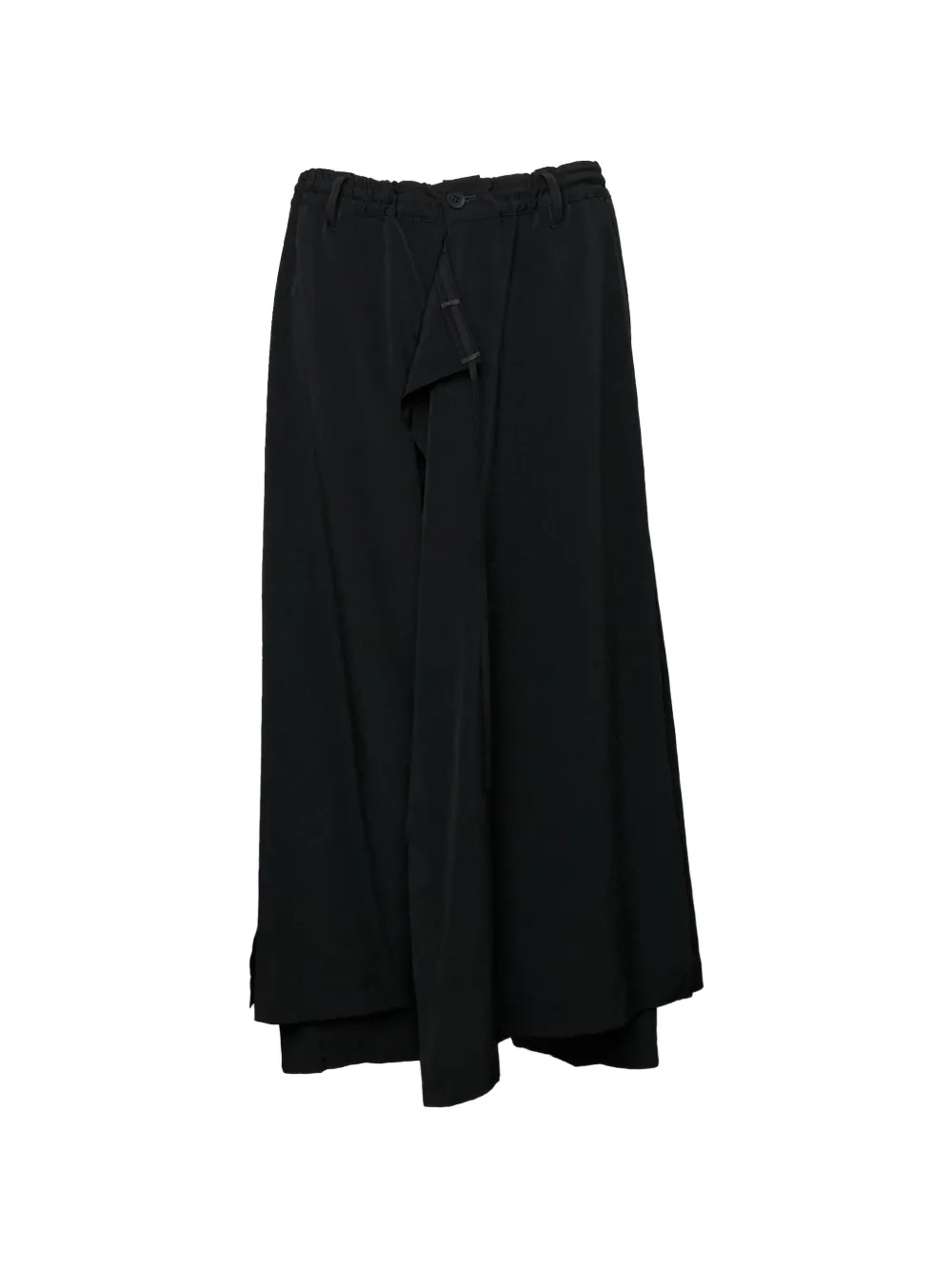 Yohji Yamamoto wrap-detail layered trousers - Black
