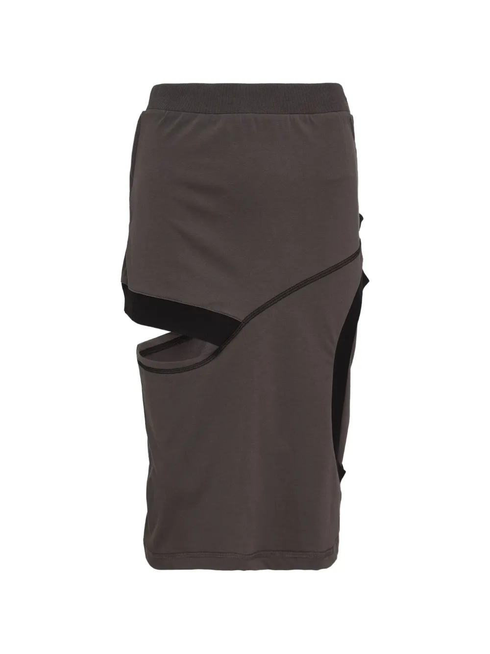 Open YY color-block cutout midi skirt - Grigio