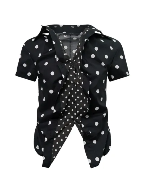 pushBUTTON polka-dot ruffled shirt
