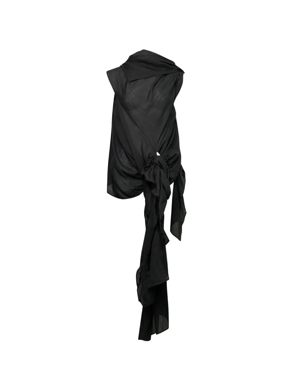 Yohji Yamamoto twisted-detail sleeveless blouse - Black