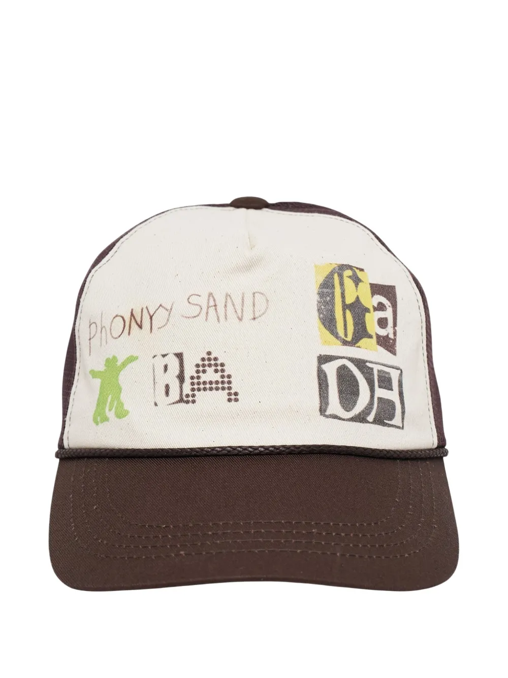 Open YY graphic-print trucker cap - Marrone
