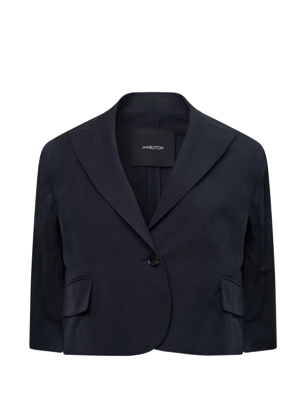 pushBUTTON flap-pocket cropped blazer - Blu
