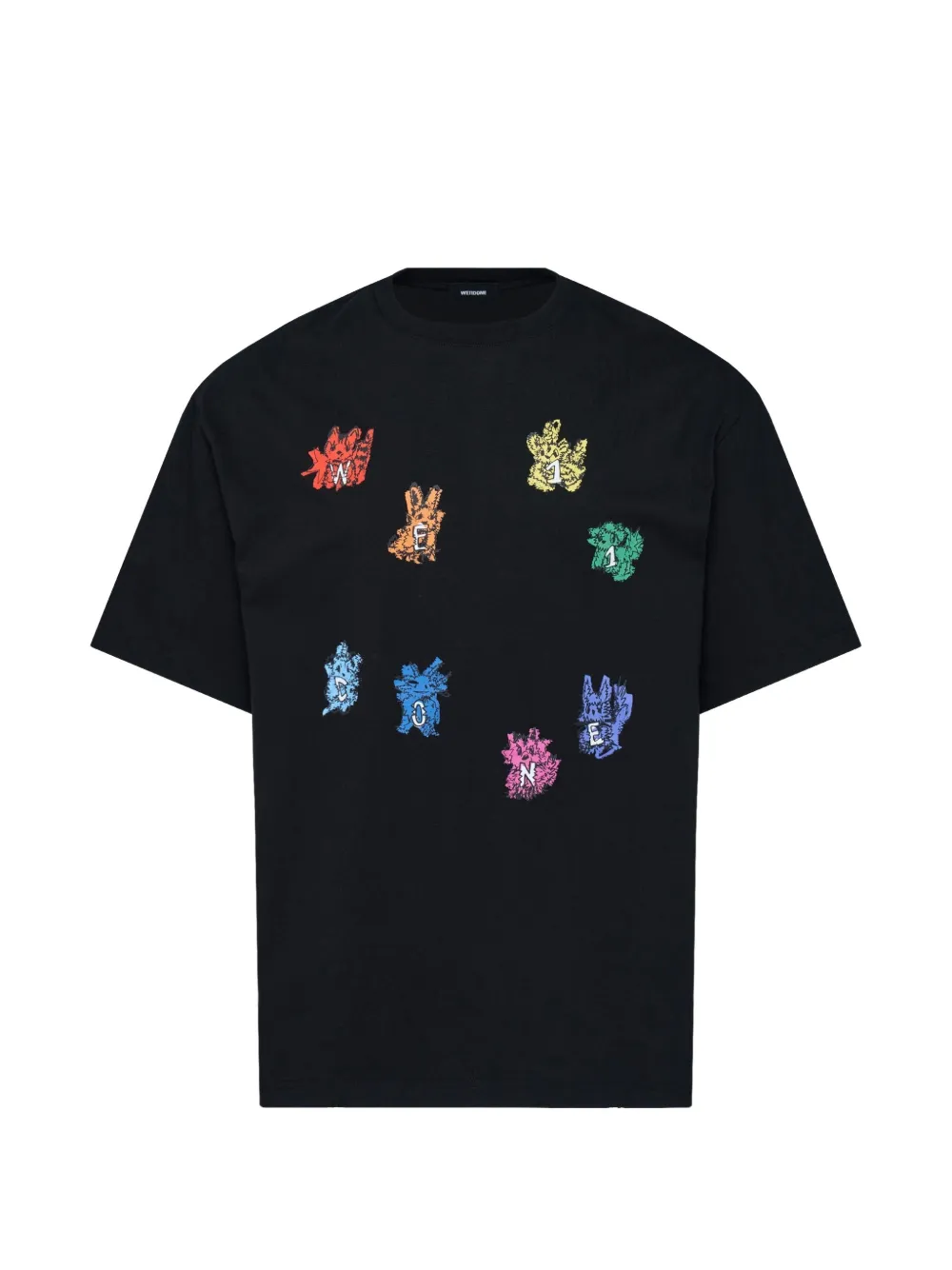 We11done sticker-monster T-shirt - Nero