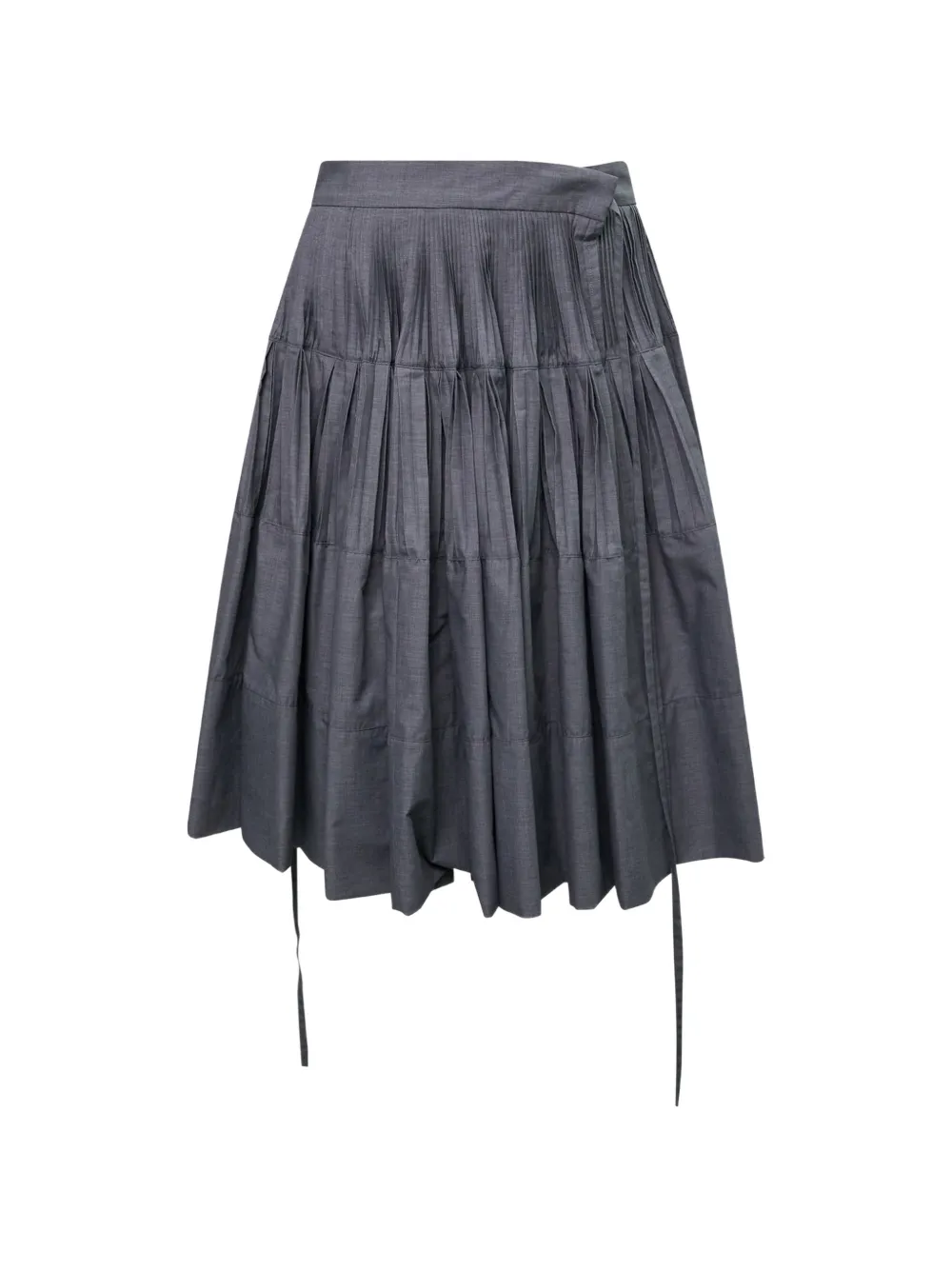 pushBUTTON tiered pleated skirt - Grigio