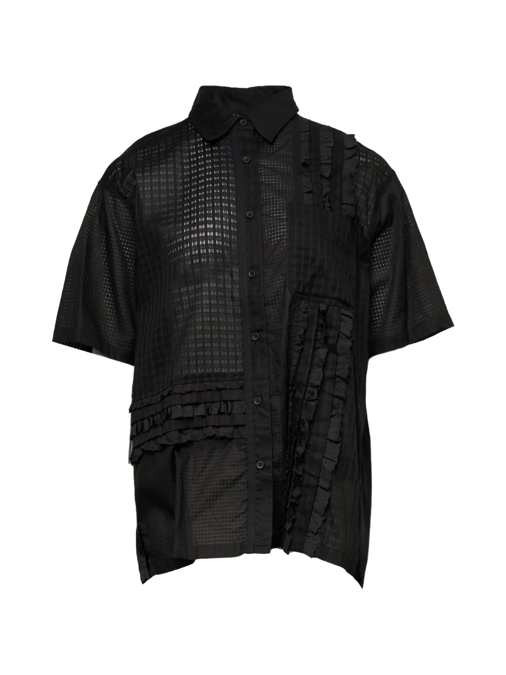 Lee Mathews Victoria ruffled-detail shirt - Nero