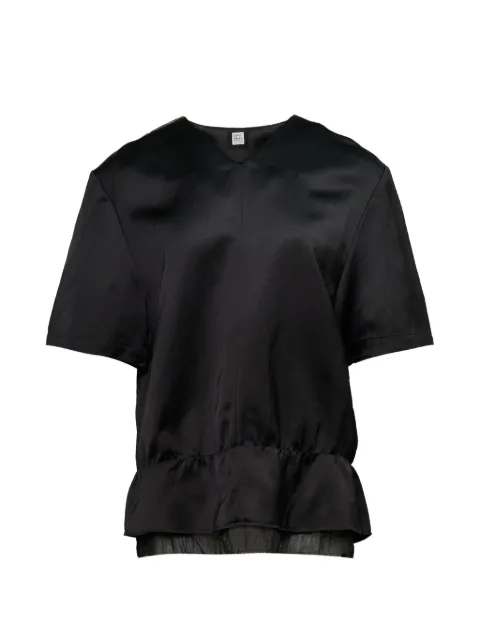 TOTEME top con cintura fruncida y cuello en V
