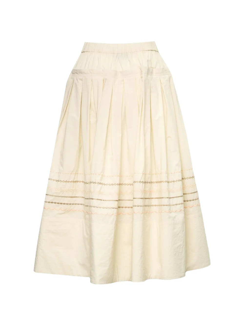Lee Mathews Broderie-anglaise plooirok Beige