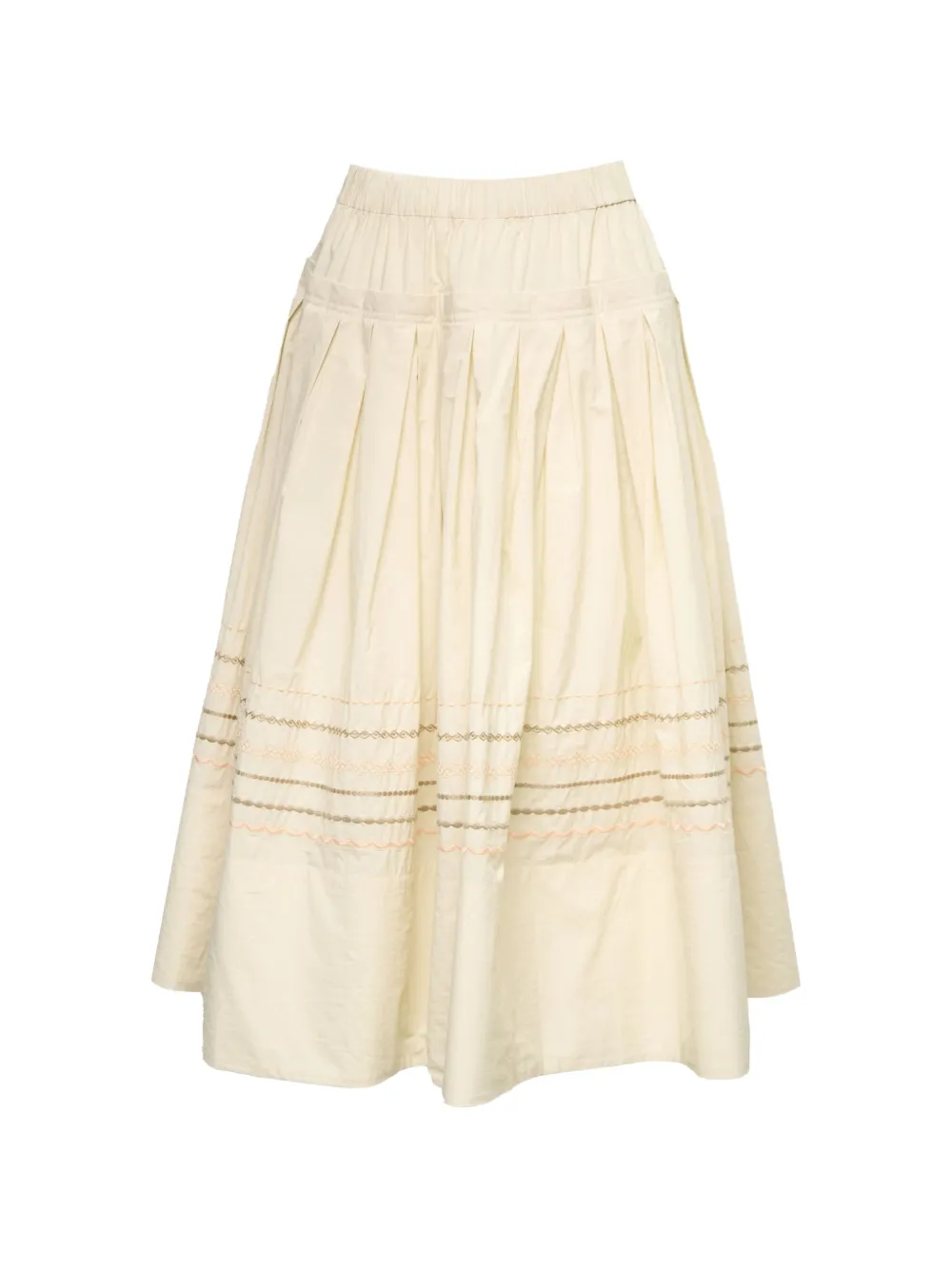 Lee Mathews broderie-anglaise pleated skirt - Toni neutri