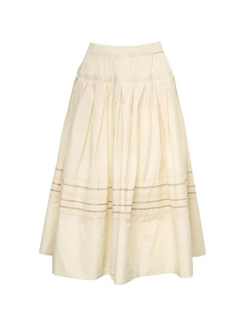 Lee Mathews broderie-anglaise pleated skirt