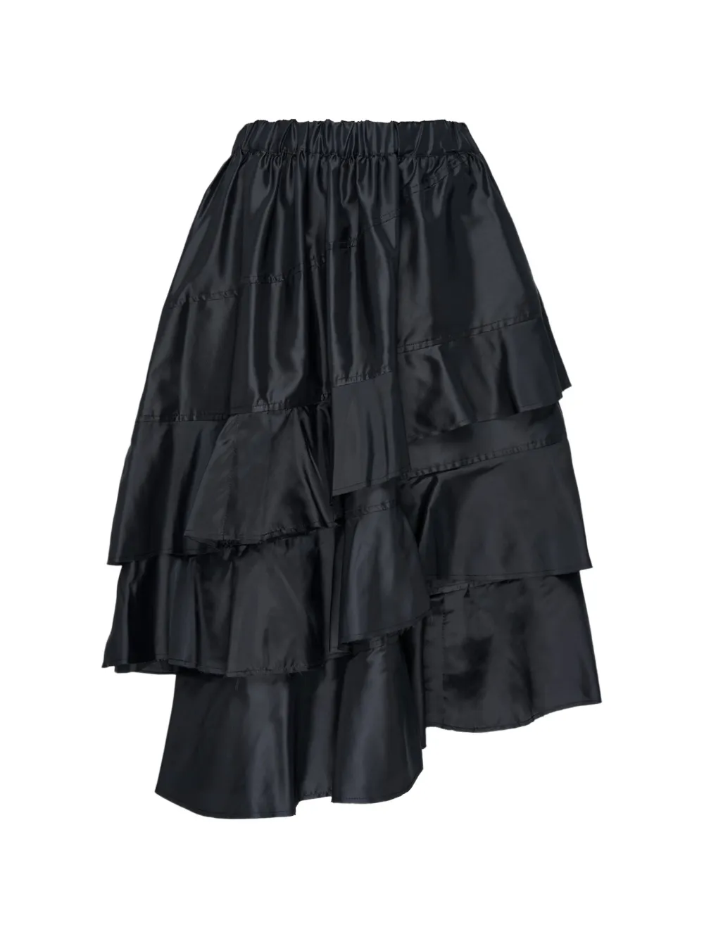Comme Des Garçons Black ruffle-tiered asymmetrical skirt - Nero