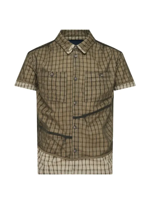 Andersson Bell check sheer layered shirt