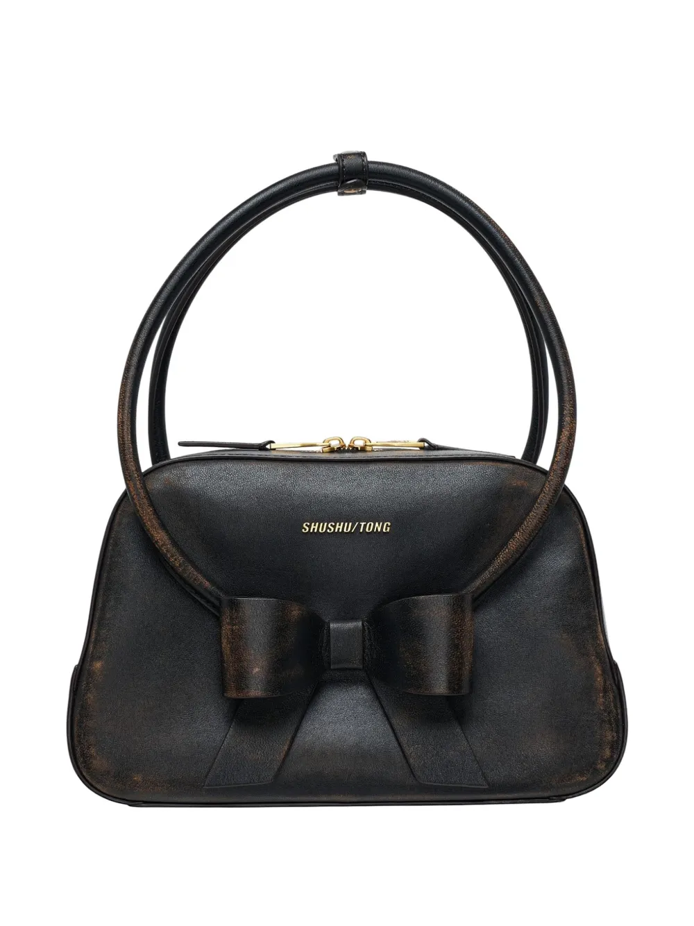 SHUSHU/TONG bow ring-handle shoulder bag - Nero