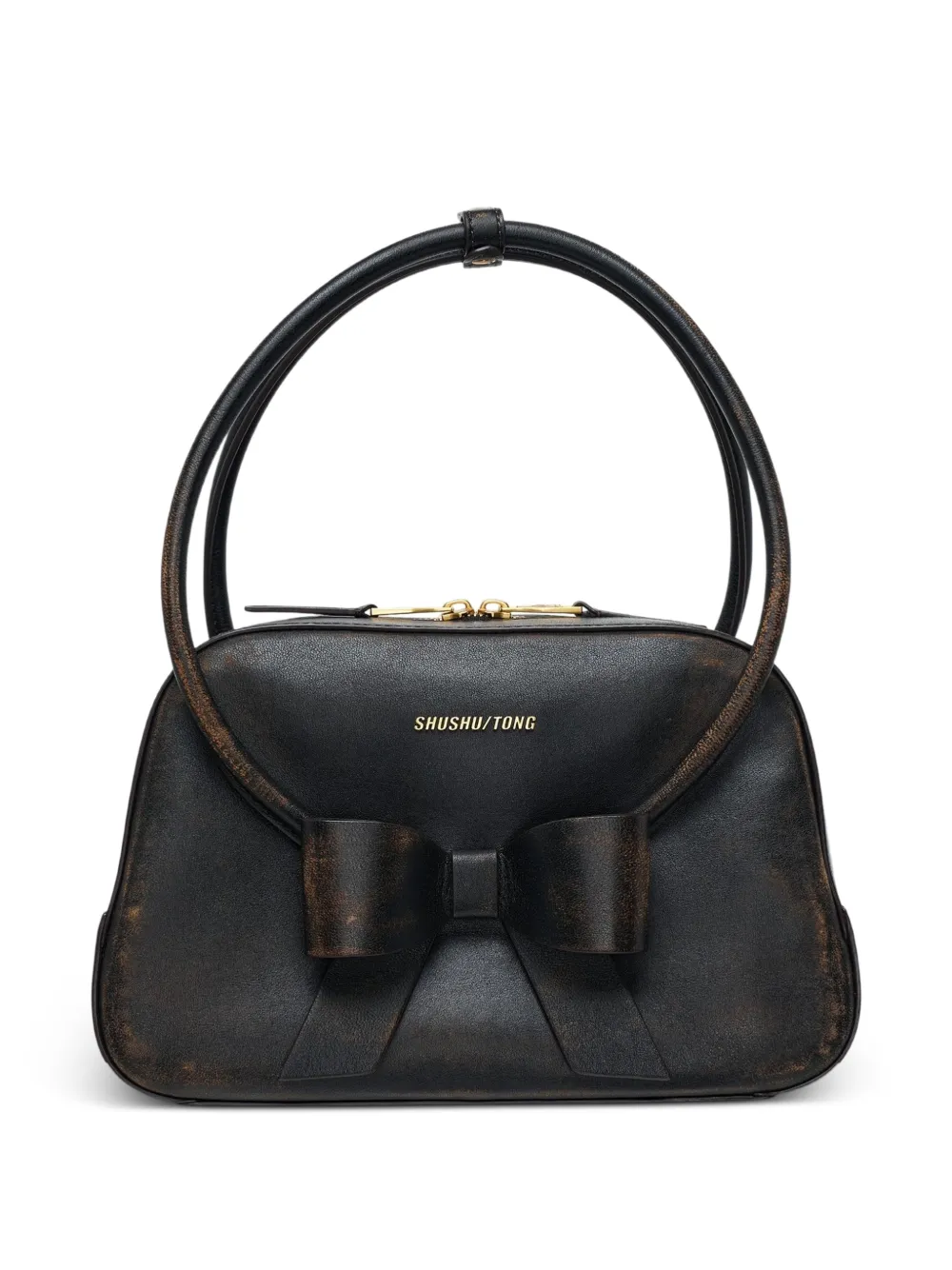 SHUSHU/TONG bow ring-handle shoulder bag - Nero