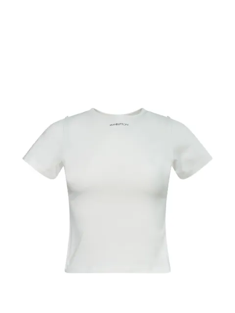 pushBUTTON logo-print cropped t-shirt