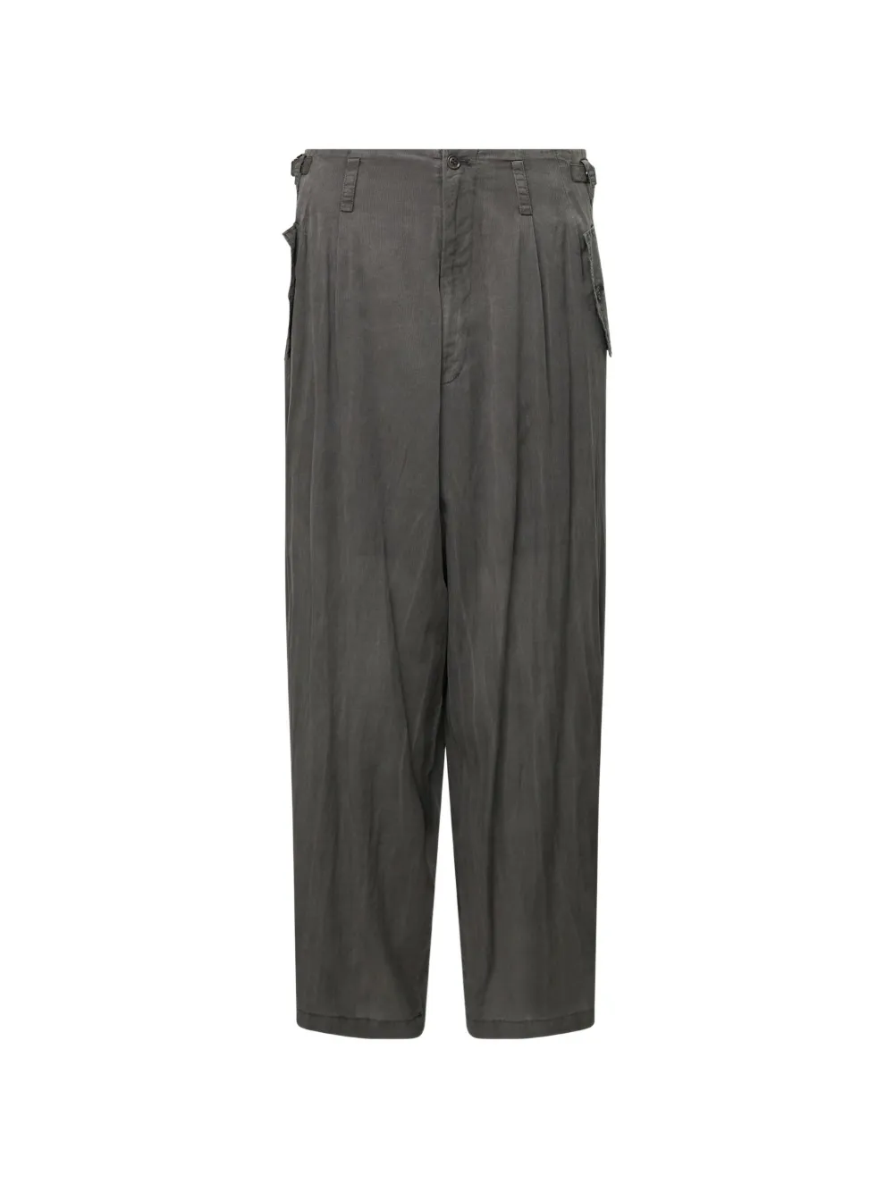 Y's tuck-detail wide-leg trousers - Grey