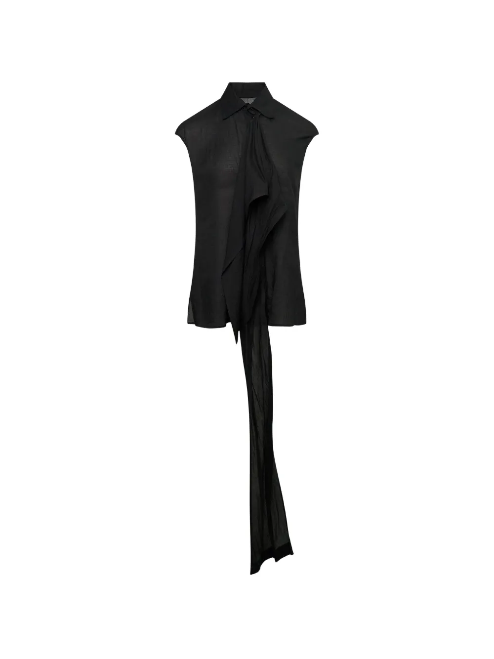Yohji Yamamoto draped-stole sleeveless shirt - Black