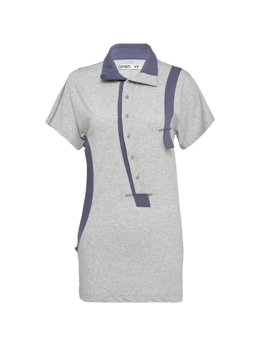 Open YY button-panel polo top - Grigio