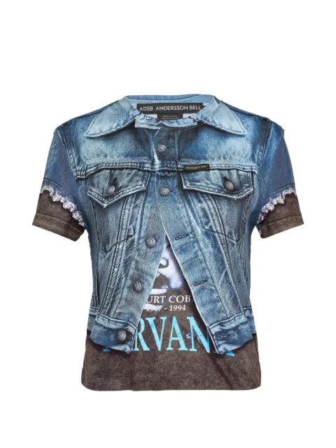 Denim Vest Print T Shirt