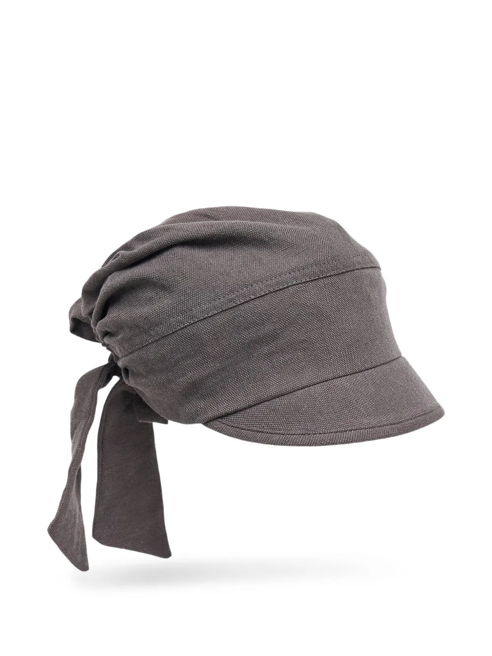 Open YY tie-up linen hat - Grigio
