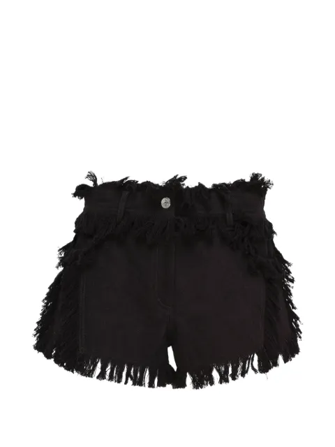 MSGM fringe-trimmed denim shorts