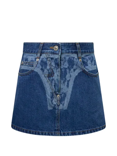 pushBUTTON printed denim mini skirt