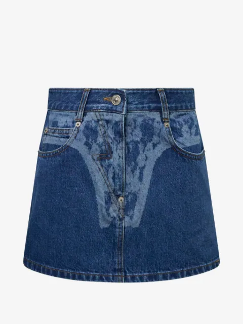 pushBUTTON printed denim mini skirt