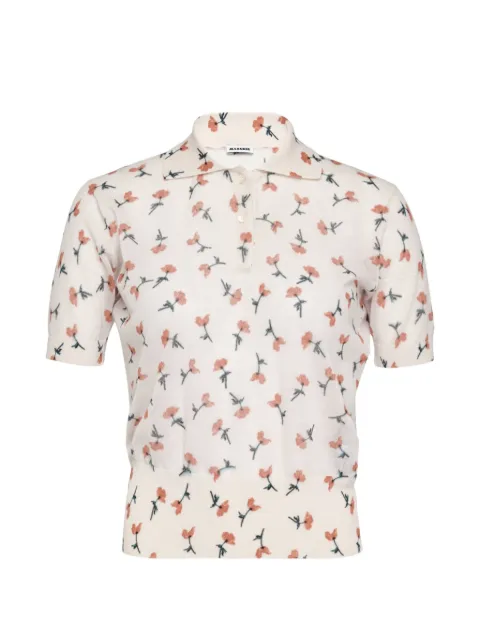 Jil Sander polo transparent à fleurs