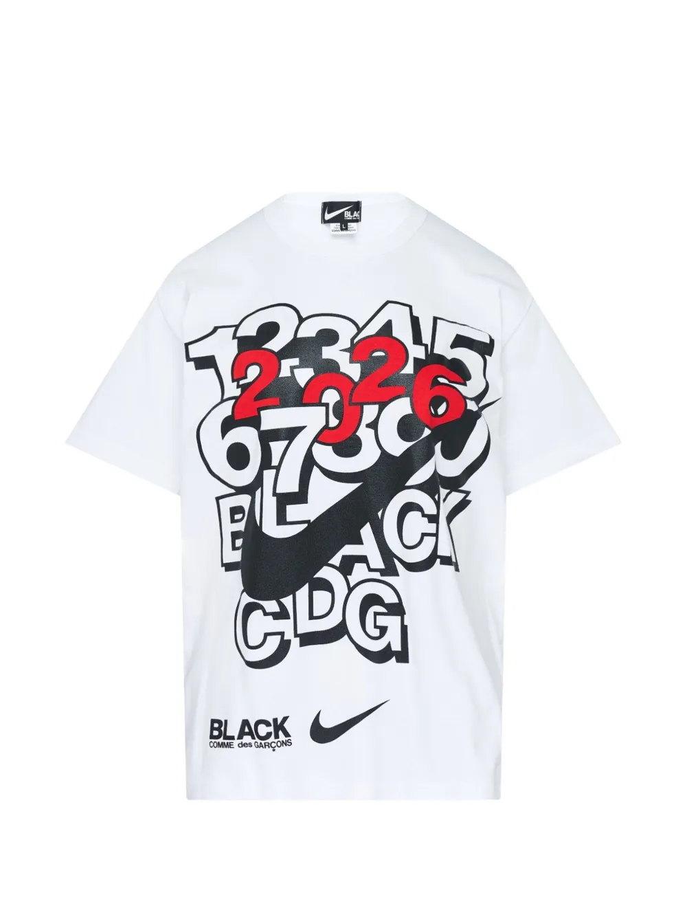 Comme Des Garçons Black x Black CDG cotton T-shirt - Bianco