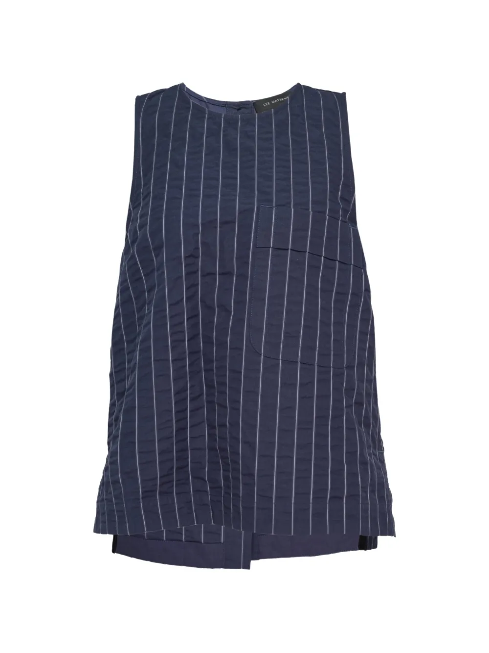 Lee Mathews Frances pinstripe-pattern tank top - Blau