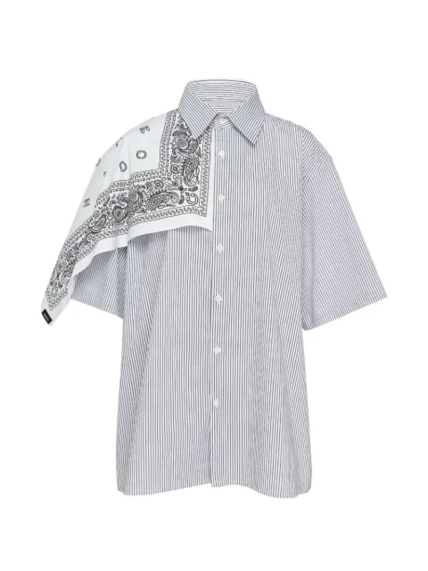 BONBOM bandana-detail striped shirt